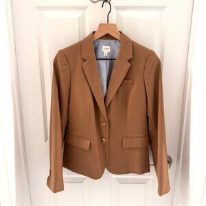 J.Crew Factory Original Schoolboy Blazer Woman Size 4 Tan Camel / Wool Blend